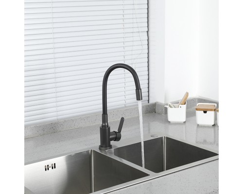 Смеситель для кухни с гибким изливом FRUD R42052-39, оружейная сталь