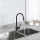 Смеситель для кухни с гибким изливом FRUD R42052-39, оружейная сталь