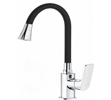 Смеситель для кухни с гибким изливом и режимом душ FRAP F4486, хром
