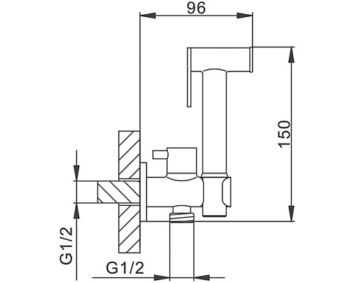 Гигиенический душ без смесителя FRAP F7501, хром