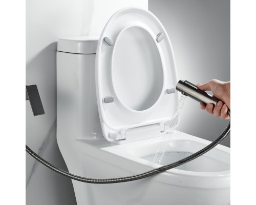 Гигиенический душ со смесителем Shevanik S9605T-1, оружейная сталь