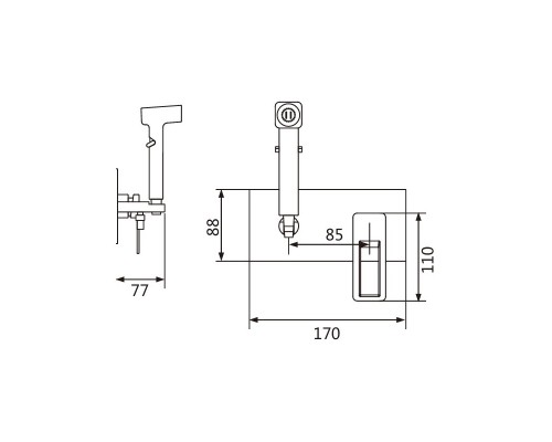 Гигиенический душ со смесителем Shevanik S6805T, оружейная сталь