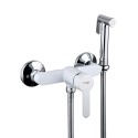 Гигиенический душ со смесителем FRAP F2041-8, белый/хром