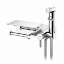 Гигиенический душ со смесителем и полочкой FRAP F2075, хром