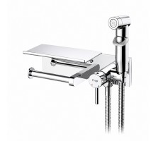 Гигиенический душ со смесителем и полочкой FRAP F2075, хром