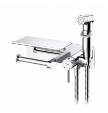 Гигиенический душ со смесителем и полочкой FRAP F2075, хром