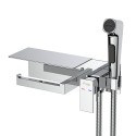 Гигиенический душ со смесителем и полочкой FRAP F2076, хром