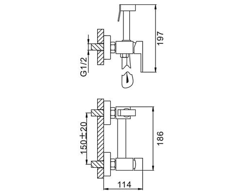 Гигиенический душ со смесителем FRAP F7504, хром