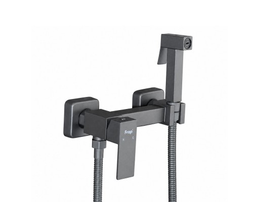 Гигиенический душ со смесителем FRAP F7504-9, оружейная сталь