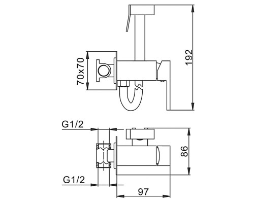 Гигиенический душ со смесителем FRAP F7506, хром