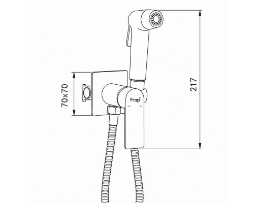 Гигиенический душ со смесителем FRAP F7571-6, черный