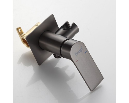 Гигиенический душ со смесителем FRAP F7571-9, оружейная сталь