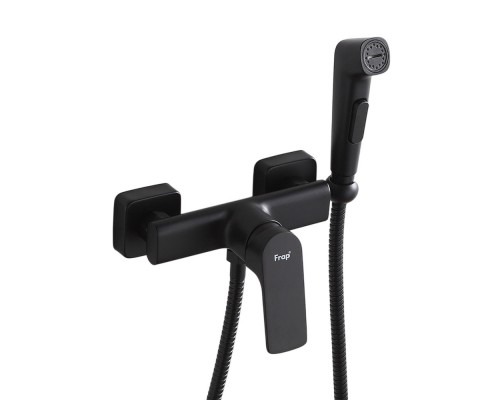 Гигиенический душ со смесителем FRAP F7586-6, черный