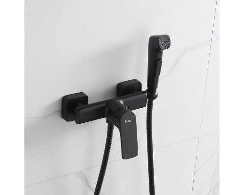 Гигиенический душ со смесителем FRAP F7586-6, черный