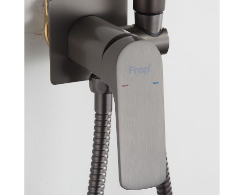 Гигиенический душ со смесителем FRAP F7586-29, оружейная сталь