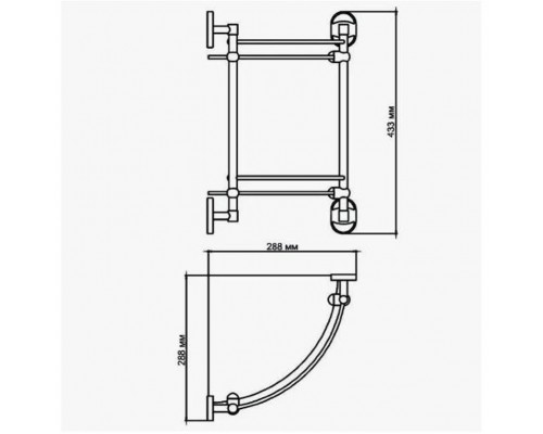 Полка стеклянная угловая D-Lin D262700, хром