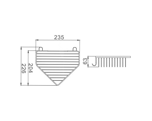Полка угловая Maretti AC58R335-1, хром