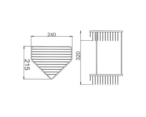 Полка угловая двойная Maretti AC58R335-2, хром