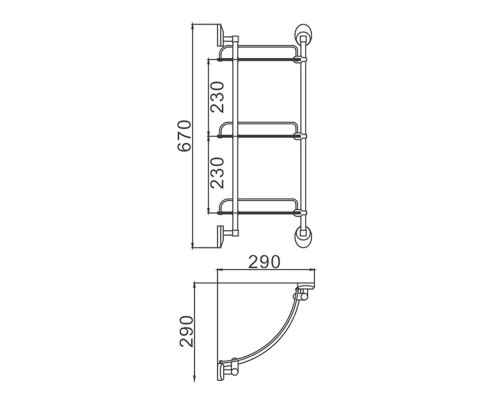 Полка угловая стеклянная FRAP F1607-3, хром