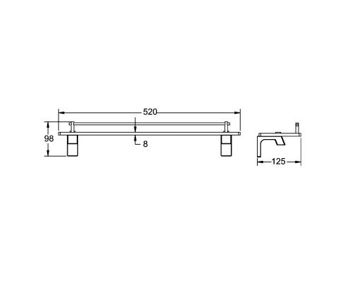 Полка стеклянная FRAP F30607-6, черный