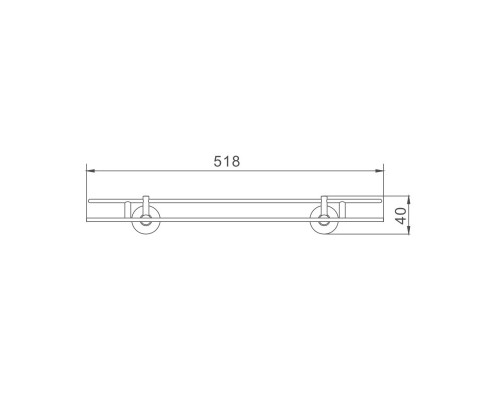 Полка стеклянная D-Lin D260100-1, хром