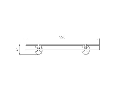 Полка стеклянная D-Lin D260700-1, хром