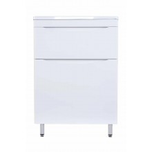 Тумба напольная "Бергамо мини 60" (2 ящ.) Люкс антискрейтч белый, PLUS
