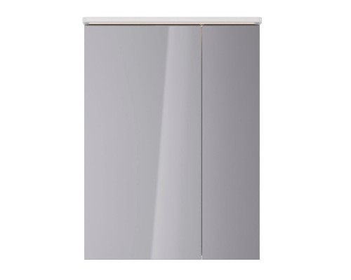 Шкаф зеркальный Lemark ZENON 60х80 см 2-х дверный с козырьком-подсветкой, с розеткой, цвет корпуса: 
