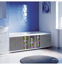 ОПТИМА_Decor Экран для ванны 150 см,ПВХ с офсетной печатью,(орхидея-037), ALAVANN