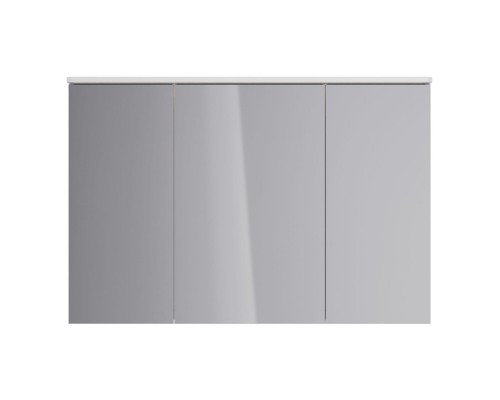 Шкаф зеркальный Lemark ZENON 120х80 см 3-х дверный, с козырьком-подсветкой, с розеткой, цвет корпуса