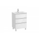 GAP Тумба под раковину GAP 60, белый глянец, 3 ящ., ROCA