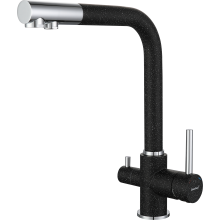 GF Смеситель для кухни, Г-обр. D-35мм с краном питьевой воды (черный)