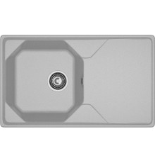GRANFEST Мойка композит UNIQUE, GF-U-840L, чаш+кр 840*500, серый