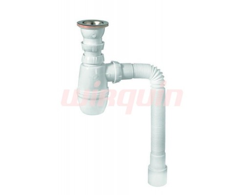 МИНОР (SM1102) сифон 1 1/2*40 с гибкой трубой 40*40/50, WIRQUIN