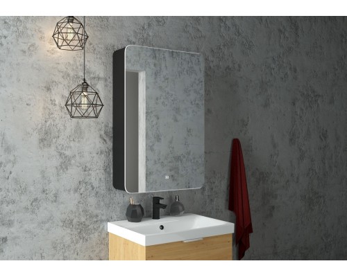 Зеркало-шкаф Eltoro black LED 560х850 правый