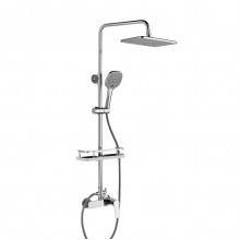 RS27 Смеситель для душа, без излива с верх.лейкой 'Троп.дождь', р/ОД, хром, ROS, RS27-45