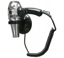 Фен HOTELline настенный с антивандальной защитой 1800 W черный/металлик