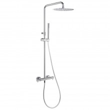 Душевая термостатическая система наружнего монтажа с телескопическим тропическим душем и душевым ком