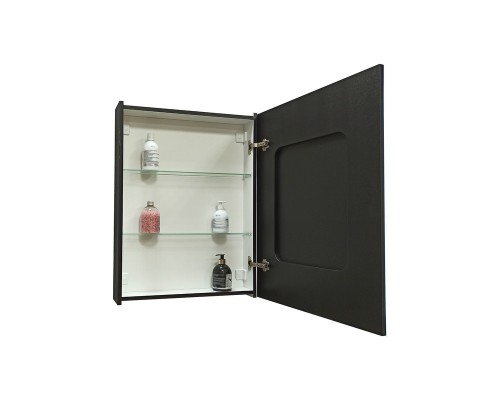 Зеркало-шкаф Mirror Box black Led 600х800
