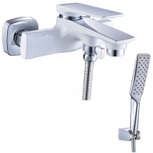Allegro Смеситель для ванны, монолитный излив 172мм лейка, р/ОД, хром/белый, LM, LM5914CW