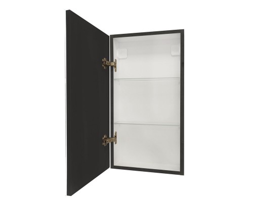 Зеркало-шкаф Mirror Box black Led 350х650 левый