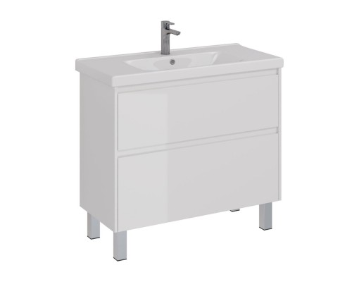 Тумба Lemark COMBI 100 см под 1 раковину, подвесная/напольная, 2 ящика, цвет корпуса, фасада: Белый Тумба Lemark COMBI 100 см под 1 раковину, подвесная/напольная, 2 ящика, цвет корпуса, фасада: Белый
