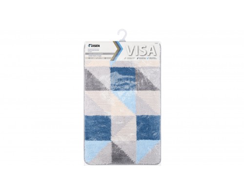 Коврик для ванной Fixsen Visa 1-ый FX-5005X, серо-голубой, 50х80см 