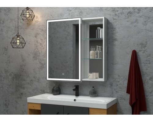 Зеркало-шкаф Aperio LED 800х800 левый с розеткой