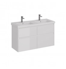 Тумба Lemark COMBI 125 см под 2 раковины, подвесная/напольная,4 ящика, цвет корпуса, фасада: Белый г