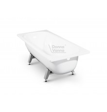 DONNA VANNA Ванна стальная 150x70x40 cм. с опорной подставкой, без ранта, белая орхидея, ВИЗ
