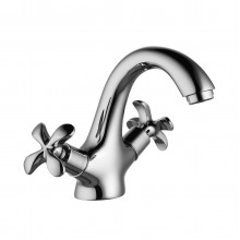 Flora Смеситель для раковины, монолит.излив 100мм, р/ДВ, хром, LM, LM0106C