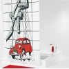[528847] Штора для ванной комнаты Ridder 2CV 180 x 200 см, красный, 47886 +4421 ₽