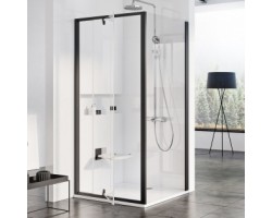 [334487] Душевой уголок Ravak Pivot PDOP2+PPS 120 х 80 см, профиль черный, витраж транспарент, 03GG0300Z1/90G40300Z1 +90630 ₽