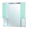 [163682] Зеркало с двумя шкафчиками Bellezza МАРИ 105, с подсветкой, цвет - белый/салатовый, 101*100*17 см +9490 ₽